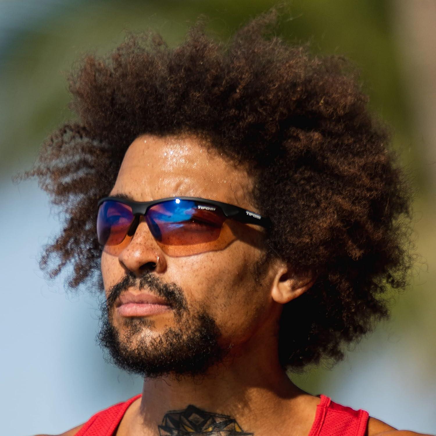 imageIntense Sport Sunglasses Men ampamp Women Ideal For Golf Pickleball Running ampamp Tennis Vented Lenses Prevent FoggingMatte Black W Ac Red Lenses