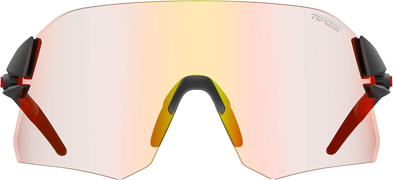 imageRail Sport Sunglasses Ideal For Cycling Gravel MTB ampamp Road Baseball ampamp SoftballMatte Black Clarion Red Fototec