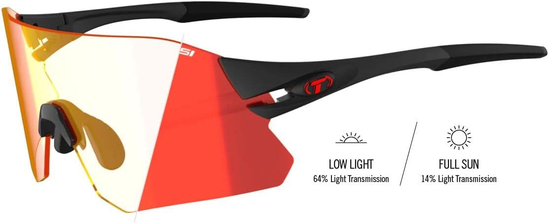 imageRail Sport Sunglasses Ideal For Cycling Gravel MTB ampamp Road Baseball ampamp SoftballMatte Black Clarion Red Fototec