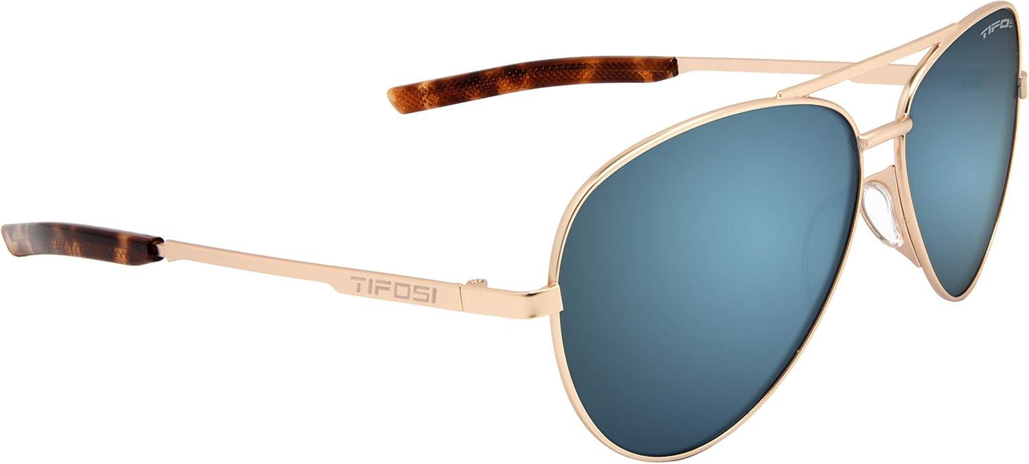 imageShwae Tangle Free Aviator Sunglasses For Men ampamp Women Ideal For Flying Golf Hiking Running and Great Lifestyle LookGold Smoke Bright Blue Lens