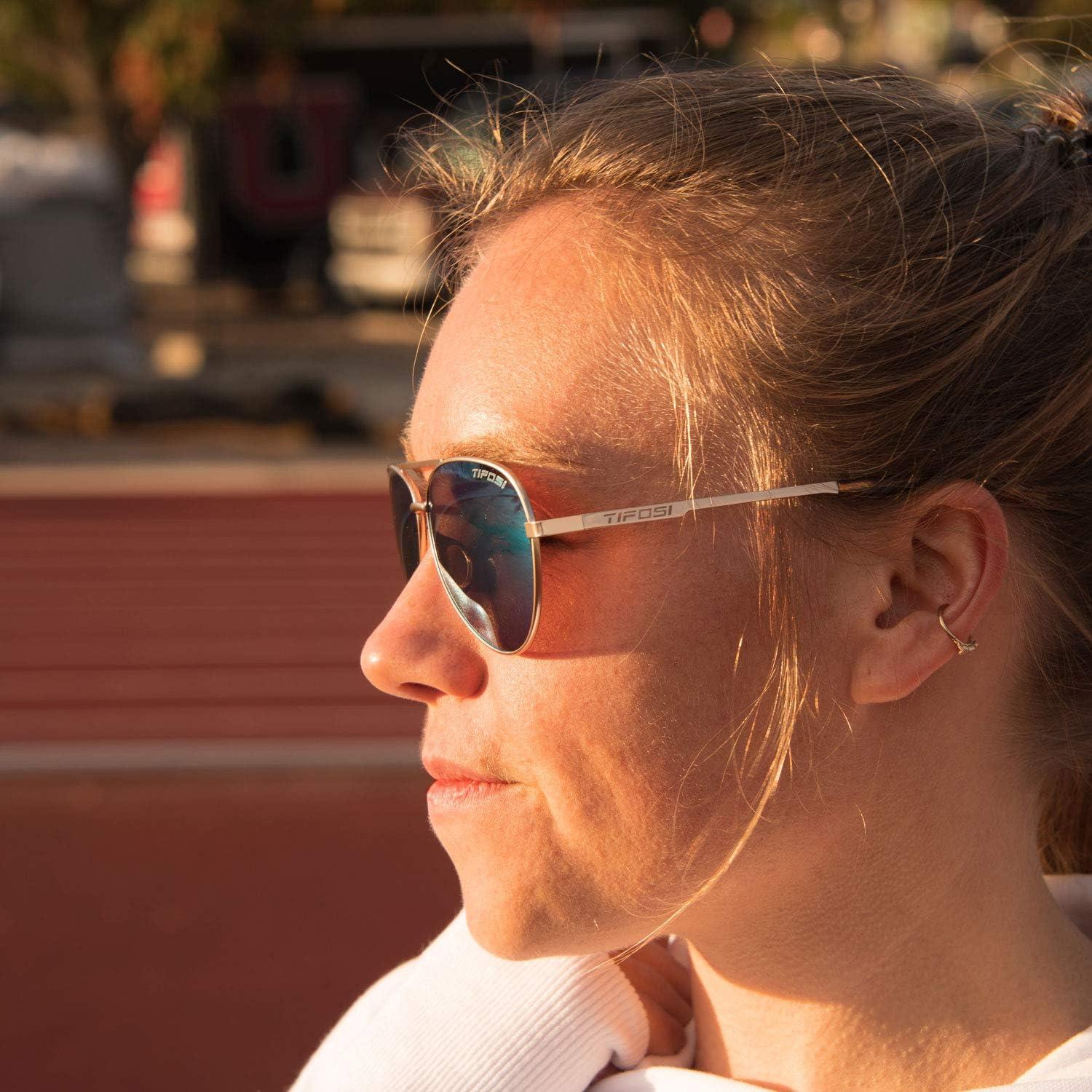 imageShwae Tangle Free Aviator Sunglasses For Men ampamp Women Ideal For Flying Golf Hiking Running and Great Lifestyle LookGold Smoke Bright Blue Lens