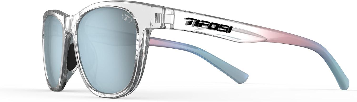 imageSwank Sport Sunglasses Tangle Free Ideal For Cycling Golf Hiking Pickleball Running and Great Lifestyle LookAvant ClearSmoke Bright Blue Mirror