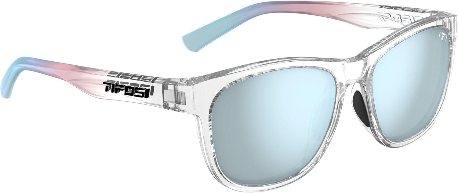 imageSwank Sport Sunglasses Tangle Free Ideal For Cycling Golf Hiking Pickleball Running and Great Lifestyle LookAvant ClearSmoke Bright Blue Mirror