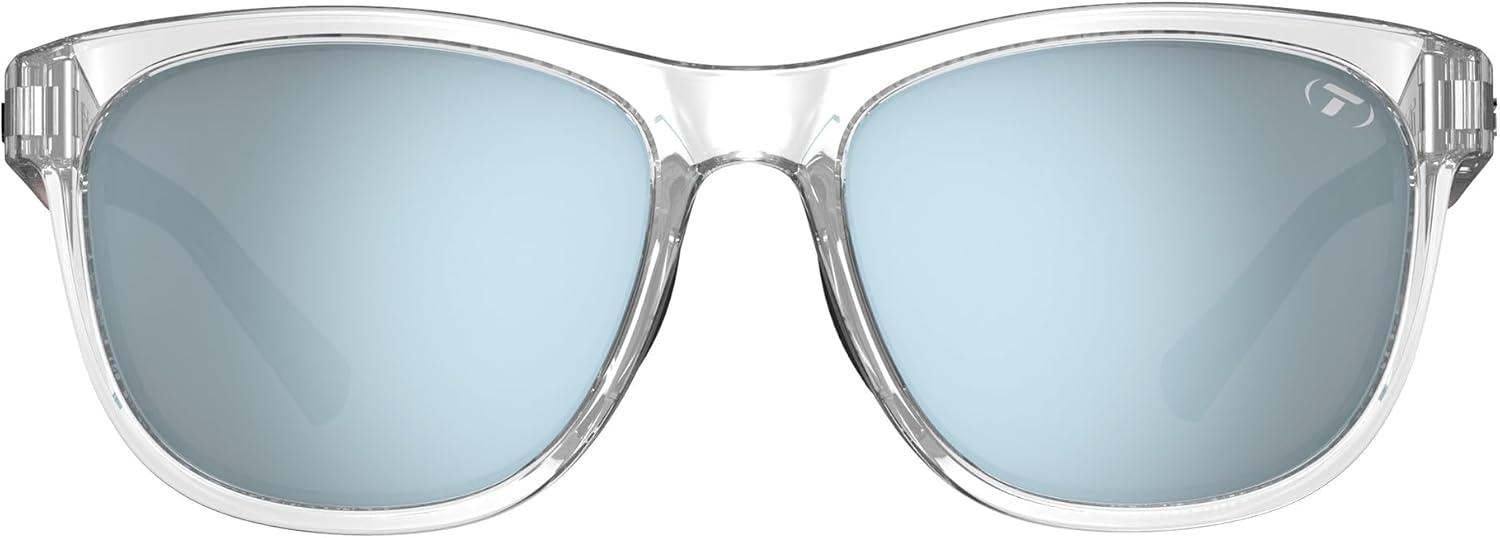 imageSwank Sport Sunglasses Tangle Free Ideal For Cycling Golf Hiking Pickleball Running and Great Lifestyle LookAvant ClearSmoke Bright Blue Mirror