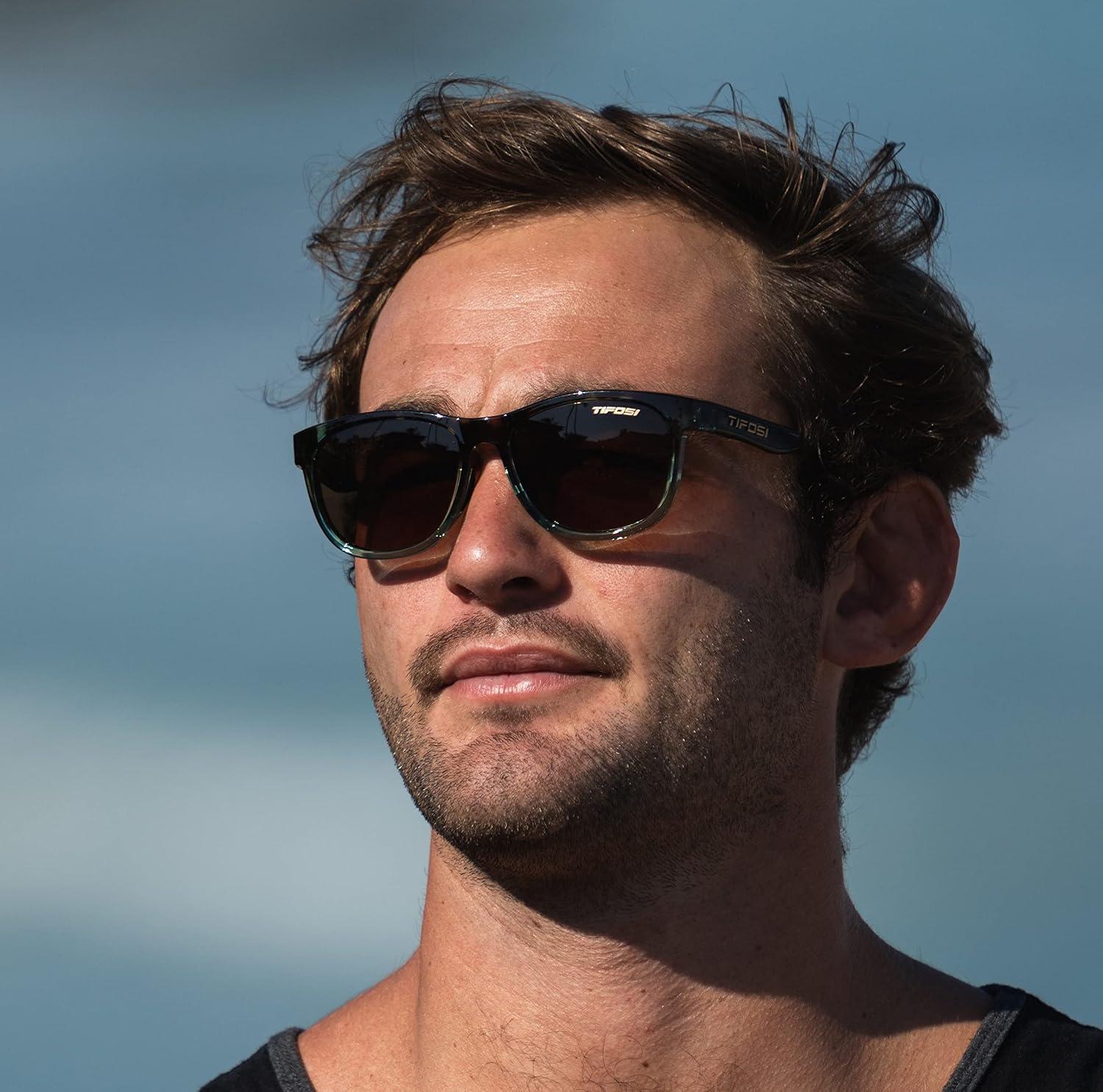 imageSwank Sport Sunglasses Tangle Free Ideal For Cycling Golf Hiking Pickleball Running and Great Lifestyle LookBlue ConfettiBrown Lens Polarized