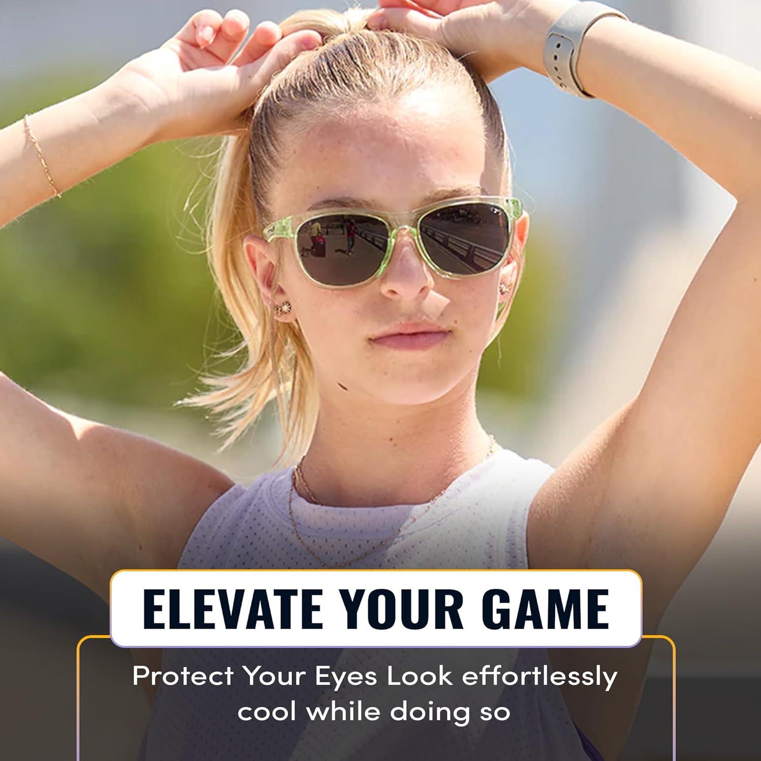 imageSwank Sport Sunglasses Tangle Free Ideal For Cycling Golf Hiking Pickleball Running and Great Lifestyle LookBrown FadeBrown Lens