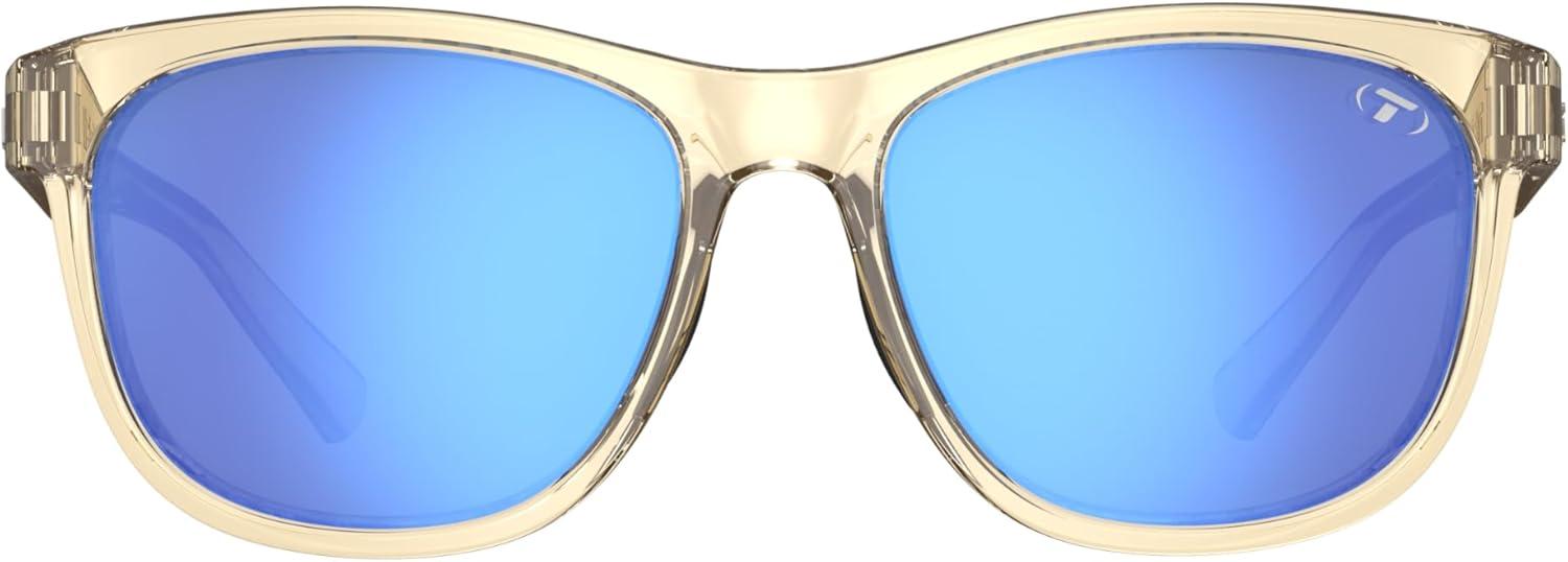 imageSwank Sport Sunglasses Tangle Free Ideal For Cycling Golf Hiking Pickleball Running and Great Lifestyle LookGolden RaySky Blue Mirror