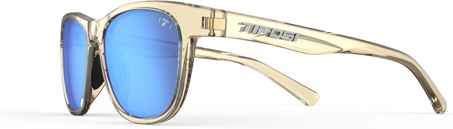 imageSwank Sport Sunglasses Tangle Free Ideal For Cycling Golf Hiking Pickleball Running and Great Lifestyle LookGolden RaySky Blue Mirror