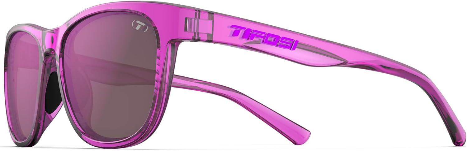 imageSwank Sport Sunglasses Tangle Free Ideal For Cycling Golf Hiking Pickleball Running and Great Lifestyle LookNeon Purple PunchSmoke Lens With Purple Mirror With Ar