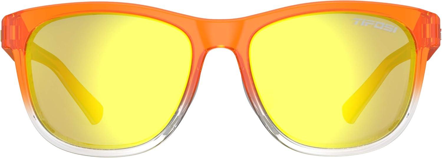 imageSwank Sport Sunglasses Tangle Free Ideal For Cycling Golf Hiking Pickleball Running and Great Lifestyle LookOrange RushSmoke Yellow Mirror