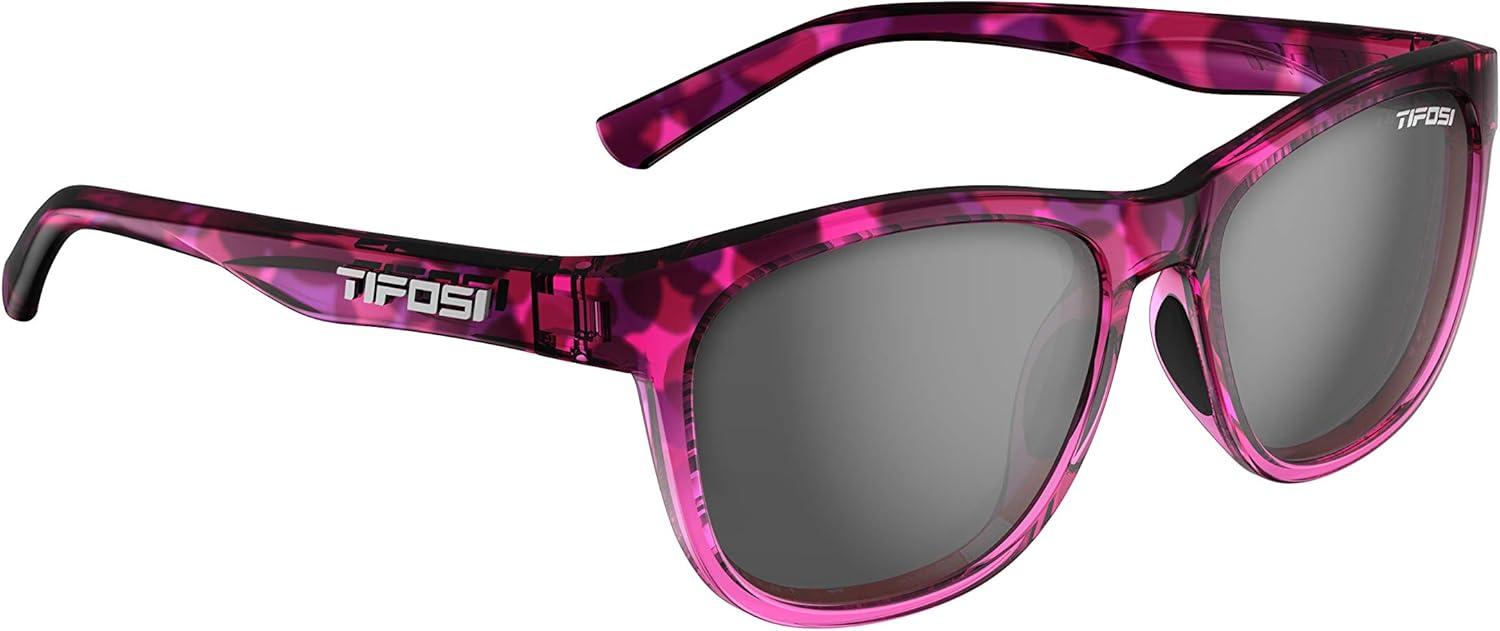 imageSwank Sport Sunglasses Tangle Free Ideal For Cycling Golf Hiking Pickleball Running and Great Lifestyle LookPink ConfettiSmoke Lens