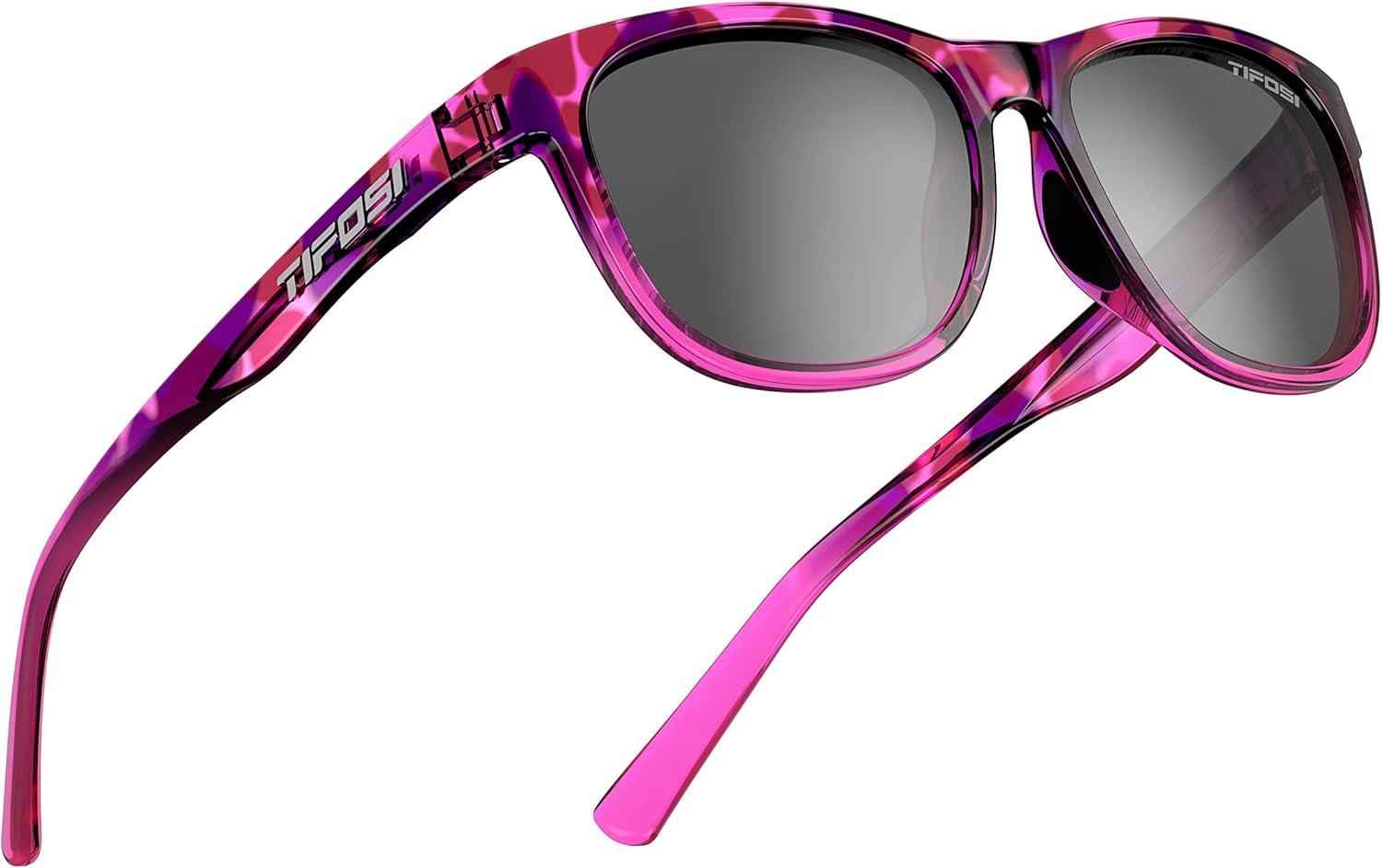 imageSwank Sport Sunglasses Tangle Free Ideal For Cycling Golf Hiking Pickleball Running and Great Lifestyle LookPink ConfettiSmoke Lens