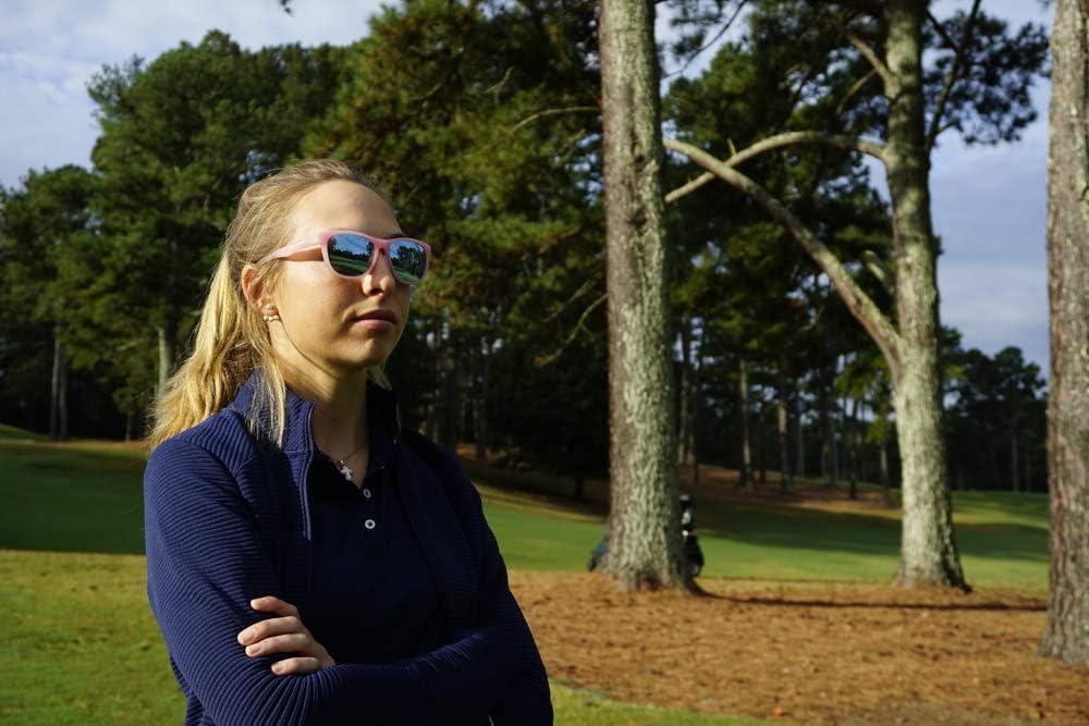 imageSwank Sport Sunglasses Tangle Free Ideal For Cycling Golf Hiking Pickleball Running and Great Lifestyle LookSatin Crystal BlushSmoke Lens Bright Blue Mirror