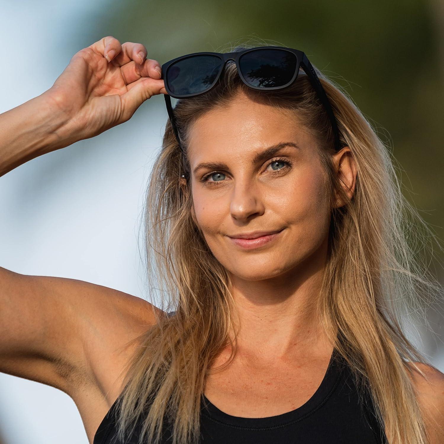 imageSwank XL Mens ampamp Womens Sunglasses For Cycling Fishing Golf Hiking Pickleball Running Tennis ampamp Trendy Lifestyle LookBlackoutSmoke Lens Polarized