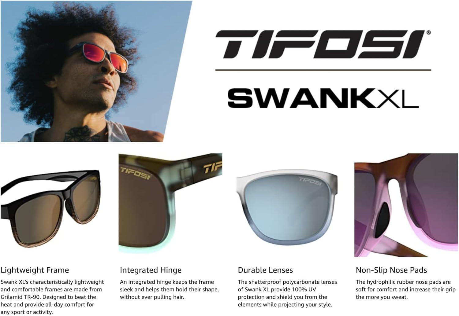 imageSwank XL Mens ampamp Womens Sunglasses For Cycling Fishing Golf Hiking Pickleball Running Tennis ampamp Trendy Lifestyle LookBlackoutSmoke Lens Polarized