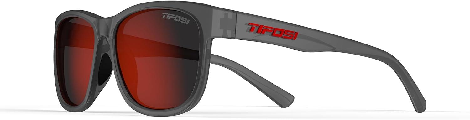 imageSwank XL Mens ampamp Womens Sunglasses For Cycling Fishing Golf Hiking Pickleball Running Tennis ampamp Trendy Lifestyle LookSatin VaporSmoke Lens With Red Mirror