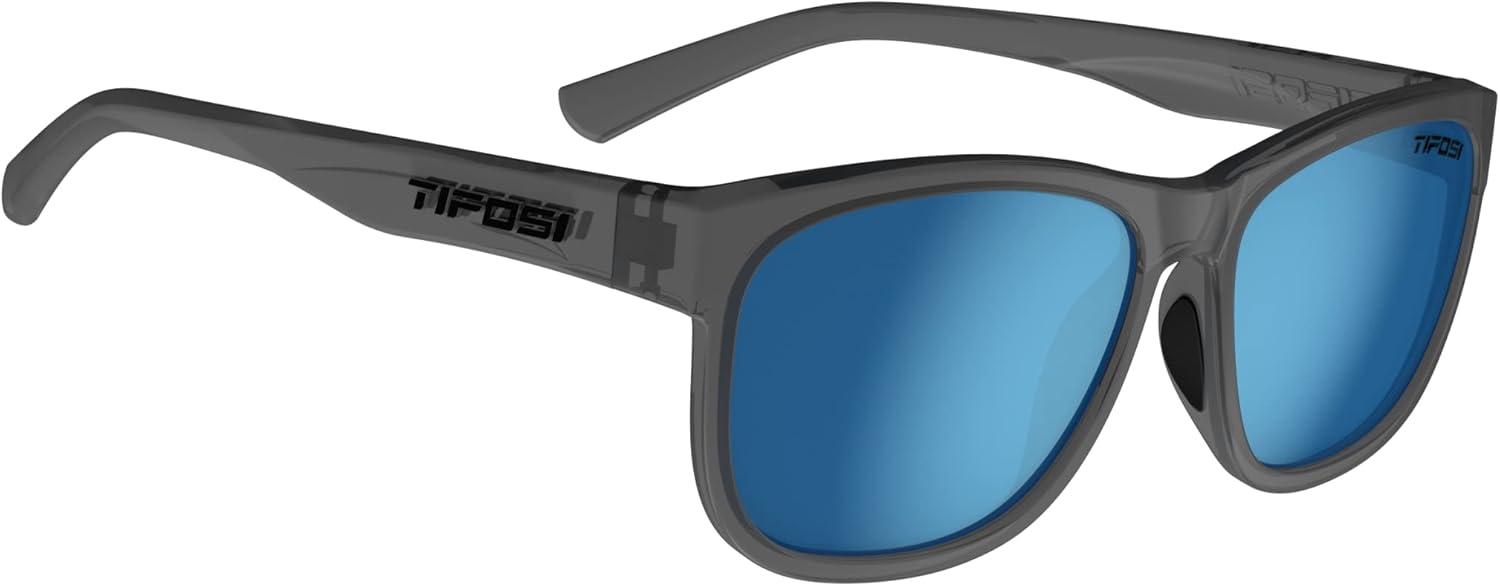 imageSwank XL Mens ampamp Womens Sunglasses For Cycling Fishing Golf Hiking Pickleball Running Tennis ampamp Trendy Lifestyle LookSatin VaporSmoke With Sky Blue Mirror Polarized