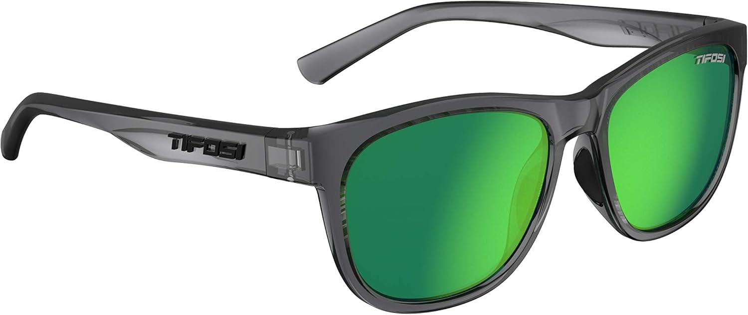 imageSwick Sport Sunglasses Ideal For Cycling Golf Hiking Pickleball Running Tennis and Great Lifestyle LookCrystal SmokeClarion Green Polarized