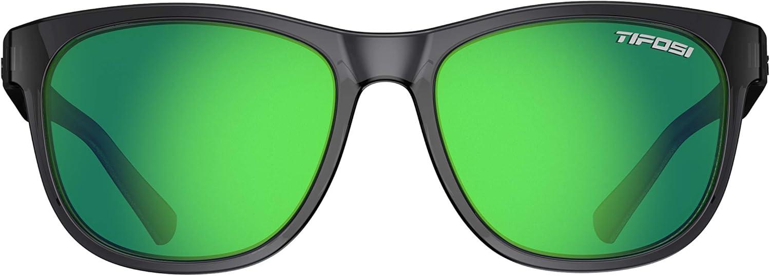 imageSwick Sport Sunglasses Ideal For Cycling Golf Hiking Pickleball Running Tennis and Great Lifestyle LookCrystal SmokeClarion Green Polarized