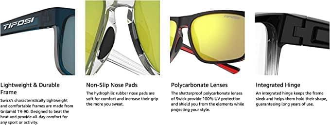 imageSwick Sport Sunglasses Ideal For Cycling Golf Hiking Pickleball Running Tennis and Great Lifestyle LookSatin VaporSmoke Polarized