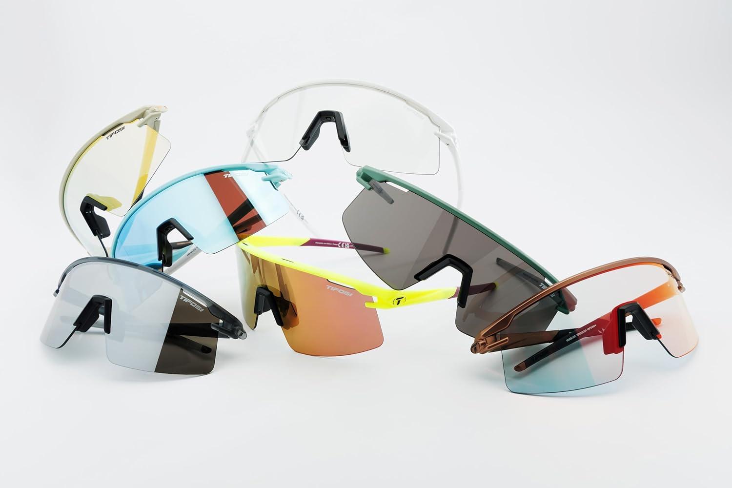 imageTifosi Moab Lite Cycling Sunglasses Ideal For Cycling Running Baseball ampamp Pickleball Shatterproof Polycarbonate LensSpeed Yellow Clarion Sunset Pink Ac Red Clear