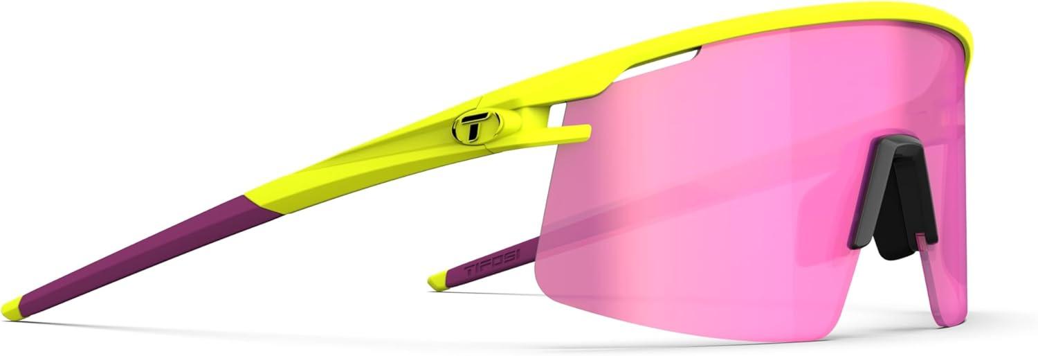 imageTifosi Moab Lite Cycling Sunglasses Ideal For Cycling Running Baseball ampamp Pickleball Shatterproof Polycarbonate LensSpeed Yellow Clarion Sunset Pink Ac Red Clear