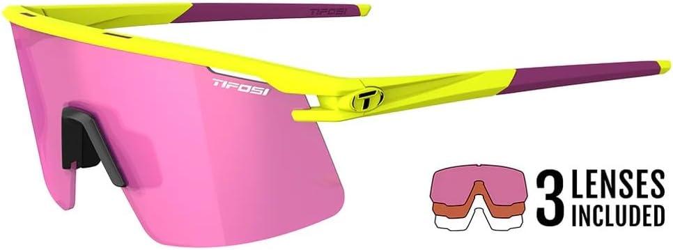 imageTifosi Moab Lite Cycling Sunglasses Ideal For Cycling Running Baseball ampamp Pickleball Shatterproof Polycarbonate LensSpeed Yellow Clarion Sunset Pink Ac Red Clear