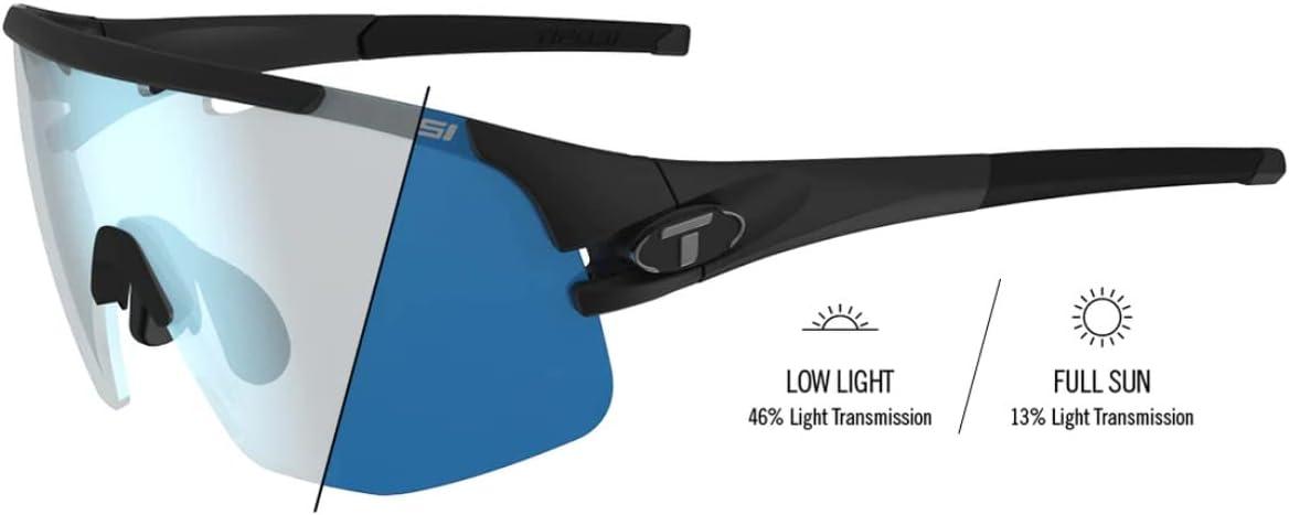 imageTifosi Optics Sledge Lite Sunglasses Ideal For Cycling Road Gravel MTB Baseball ampamp SoftballMatte Black Clarion Blue Fototec Lenses