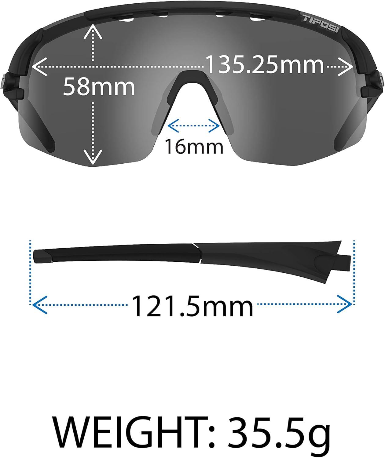 imageTifosi Optics Sledge Lite Sunglasses Ideal For Cycling Road Gravel MTB Baseball ampamp SoftballMatte White SmokeAc RedClear Lenses