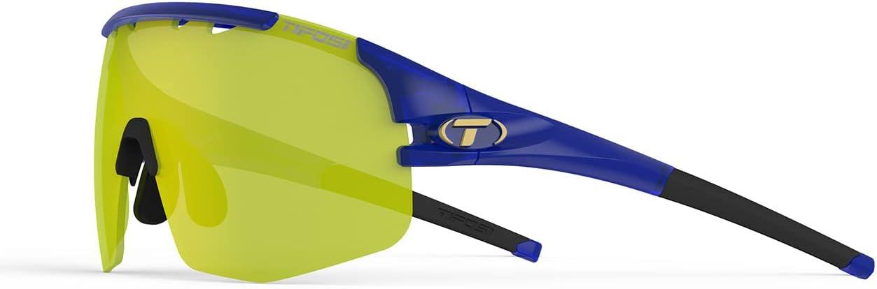 imageTifosi Optics Sledge Lite Sunglasses Ideal For Cycling Road Gravel MTB Baseball ampamp SoftballMidnight Navy Clarion YellowAc RedClear