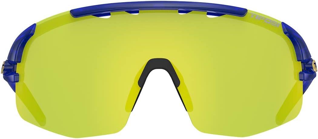 imageTifosi Optics Sledge Lite Sunglasses Ideal For Cycling Road Gravel MTB Baseball ampamp SoftballMidnight Navy Clarion YellowAc RedClear
