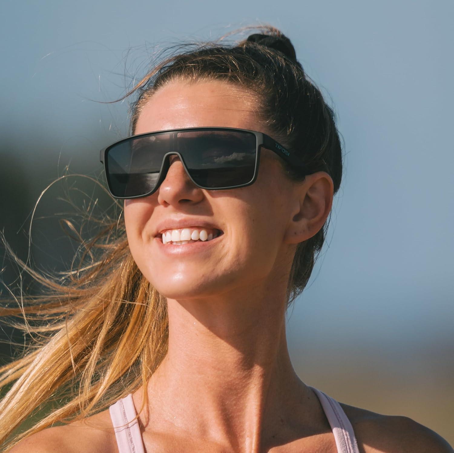 imageTifosi Sanctum Sunglasses Ideal For Cycling Golf Hiking Running Tennis ampamp Pickleball LifestyleBlackout Smoke Polarized
