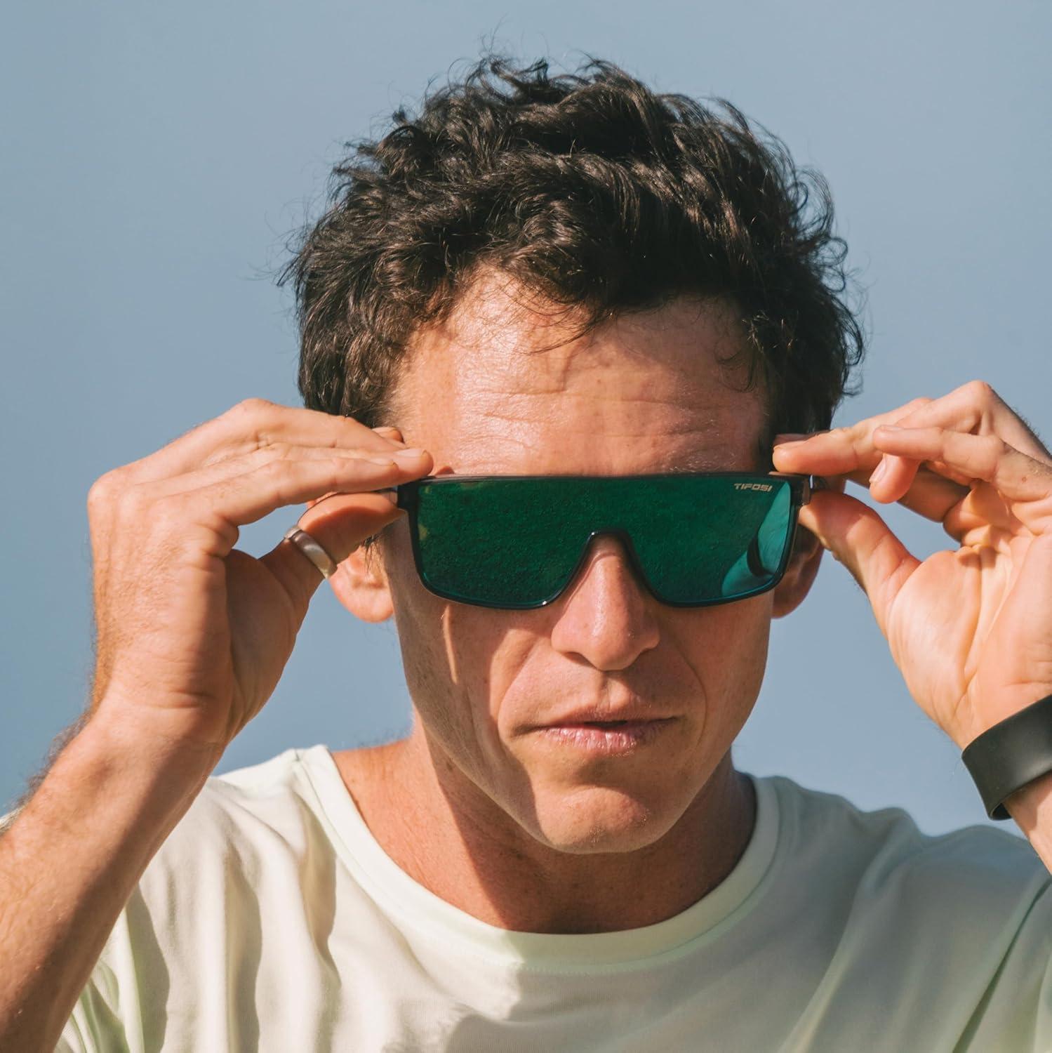 imageTifosi Sanctum Sunglasses Ideal For Cycling Golf Hiking Running Tennis ampamp Pickleball LifestyleCrystal Smoke Green Mirror Polarized