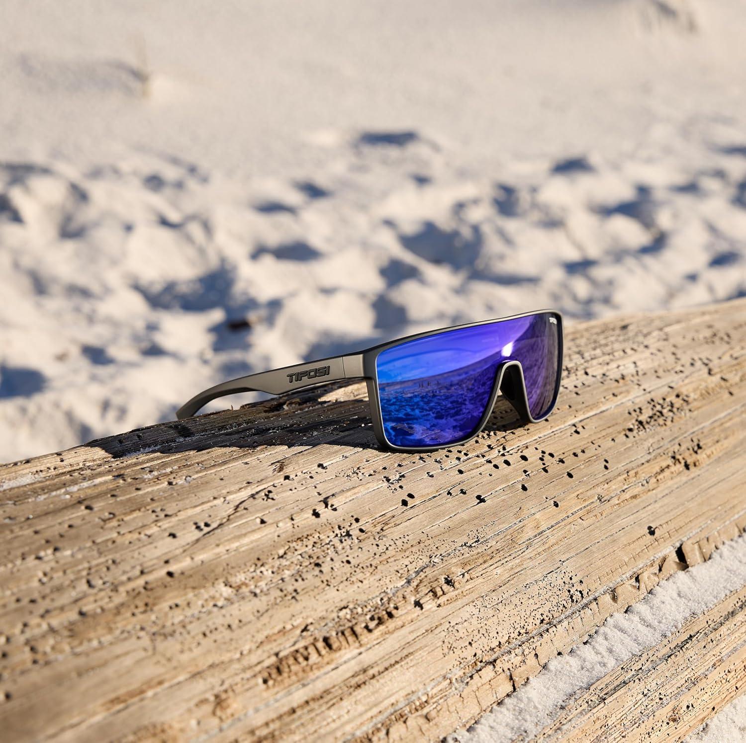 imageTifosi Sanctum Sunglasses Ideal For Cycling Golf Hiking Running Tennis ampamp Pickleball LifestyleMatte Gunmetal Cobalt Blue Mirror