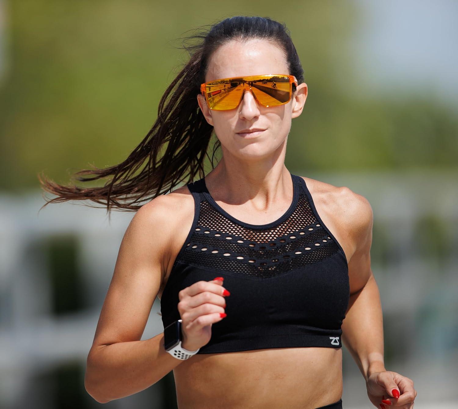 imageTifosi Sanctum Sunglasses Ideal For Cycling Golf Hiking Running Tennis ampamp Pickleball LifestyleNeon Amber Blaze Atomic Orange Mirror With Anti Reflective Coating Ar