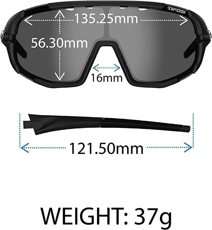 imageTifosi Sledge Cycling Sunglasses Unisex wInterchange ampamp Photochromic Lens OptionsFor Road Gravel MTB ampamp BaseballMatte Black Clarion Blue Fototec Lens