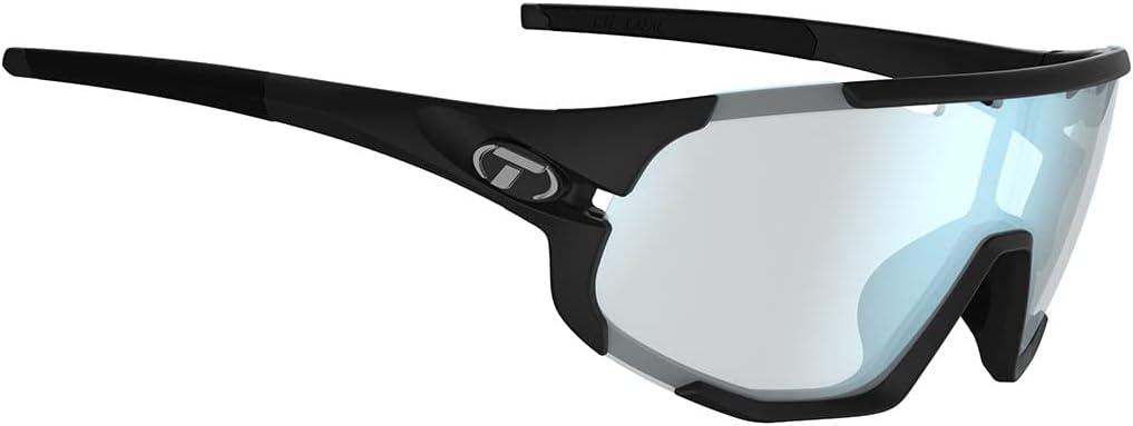 imageTifosi Sledge Cycling Sunglasses Unisex wInterchange ampamp Photochromic Lens OptionsFor Road Gravel MTB ampamp BaseballMatte Black Clarion Blue Fototec Lens