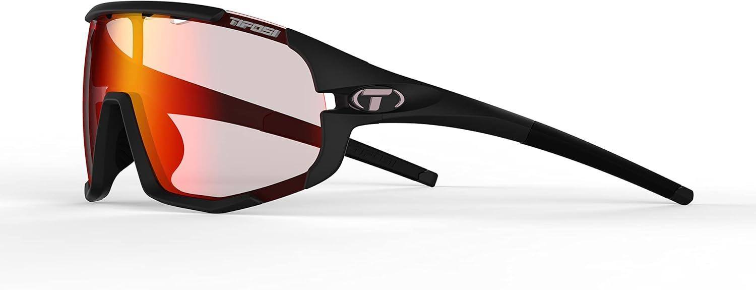 imageTifosi Sledge Cycling Sunglasses Unisex wInterchange ampamp Photochromic Lens OptionsFor Road Gravel MTB ampamp BaseballMatte Black Clarion Red Fototec Lens