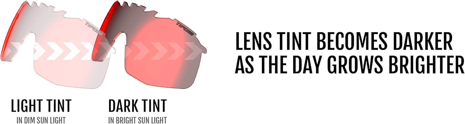 imageTifosi Sledge Cycling Sunglasses Unisex wInterchange ampamp Photochromic Lens OptionsFor Road Gravel MTB ampamp BaseballMatte Black Clarion Red Fototec Lens