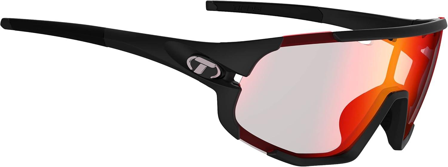 imageTifosi Sledge Cycling Sunglasses Unisex wInterchange ampamp Photochromic Lens OptionsFor Road Gravel MTB ampamp BaseballMatte Black Clarion Red Fototec Lens