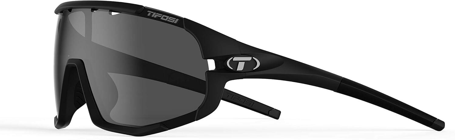 imageTifosi Sledge Cycling Sunglasses Unisex wInterchange ampamp Photochromic Lens OptionsFor Road Gravel MTB ampamp BaseballMatte Black SmokeAc RedClear Lenses