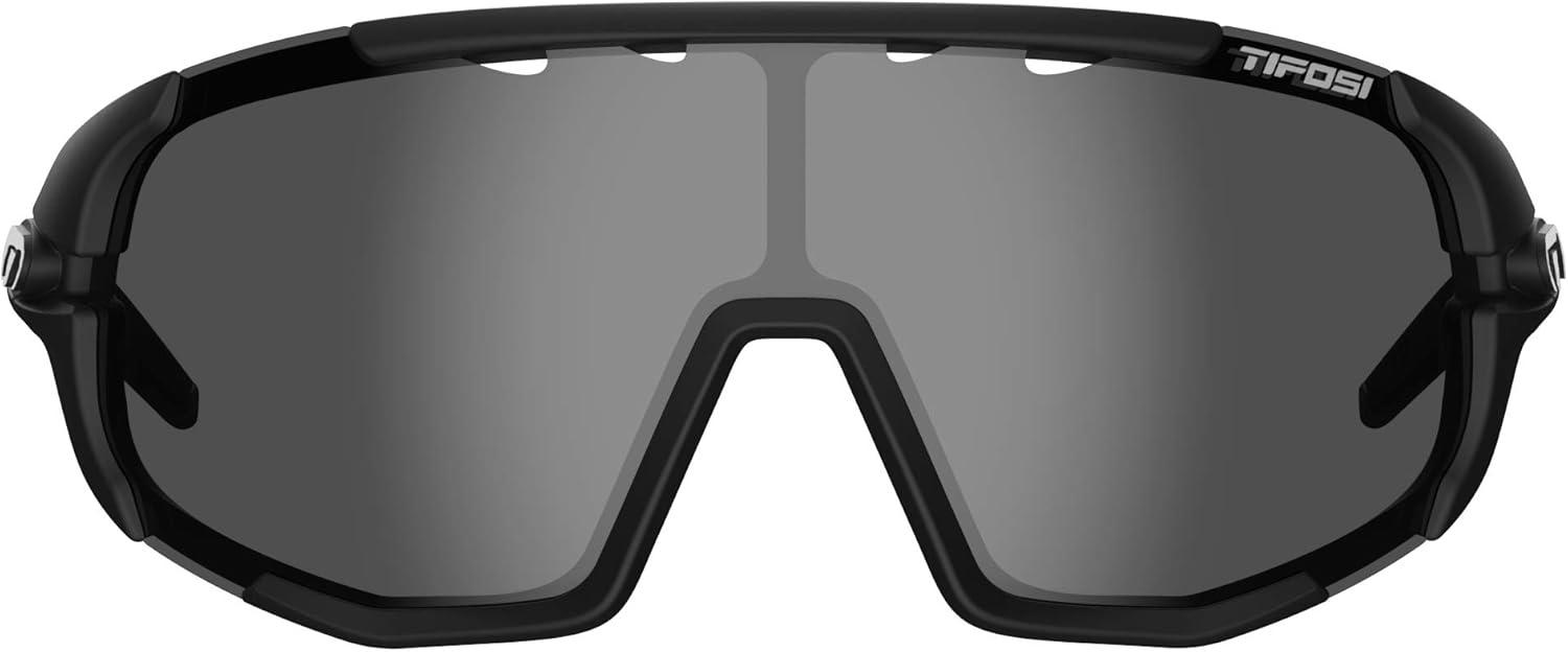 imageTifosi Sledge Cycling Sunglasses Unisex wInterchange ampamp Photochromic Lens OptionsFor Road Gravel MTB ampamp BaseballMatte Black SmokeAc RedClear Lenses