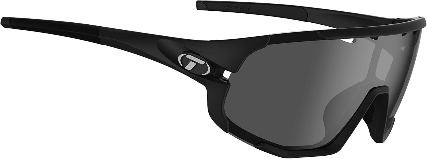 imageTifosi Sledge Cycling Sunglasses Unisex wInterchange ampamp Photochromic Lens OptionsFor Road Gravel MTB ampamp BaseballMatte Black SmokeAc RedClear Lenses