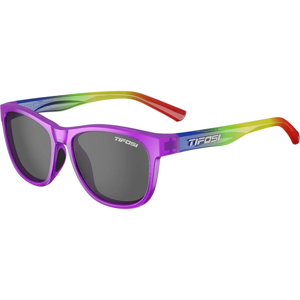 imageSwank Sport Sunglasses Tangle Free Ideal For Cycling Golf Hiking Pickleball Running and Great Lifestyle LookRainbow ShineSmoke Lens