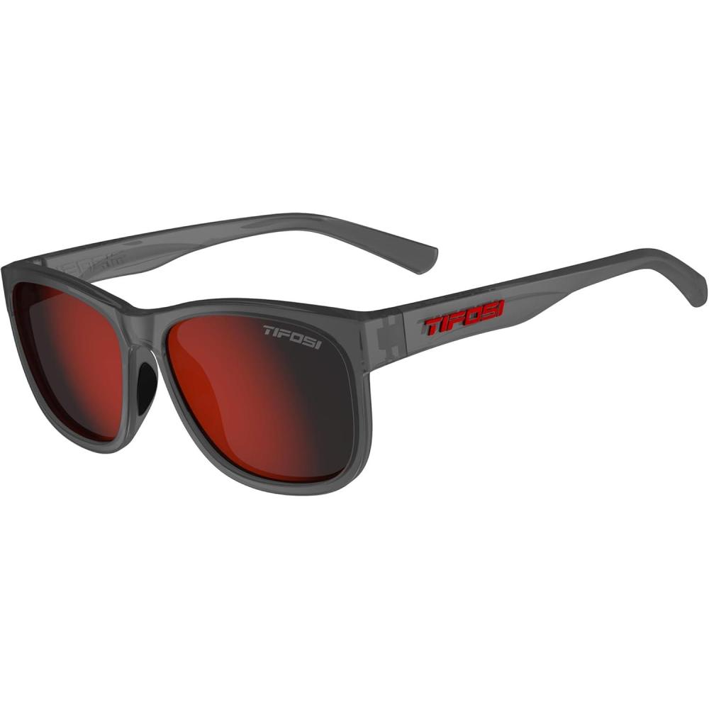 imageSwank XL Mens ampamp Womens Sunglasses For Cycling Fishing Golf Hiking Pickleball Running Tennis ampamp Trendy Lifestyle LookSatin VaporSmoke Lens With Red Mirror