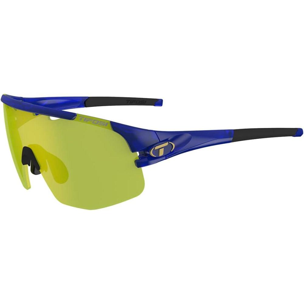 imageTifosi Optics Sledge Lite Sunglasses Ideal For Cycling Road Gravel MTB Baseball ampamp SoftballMidnight Navy Clarion YellowAc RedClear