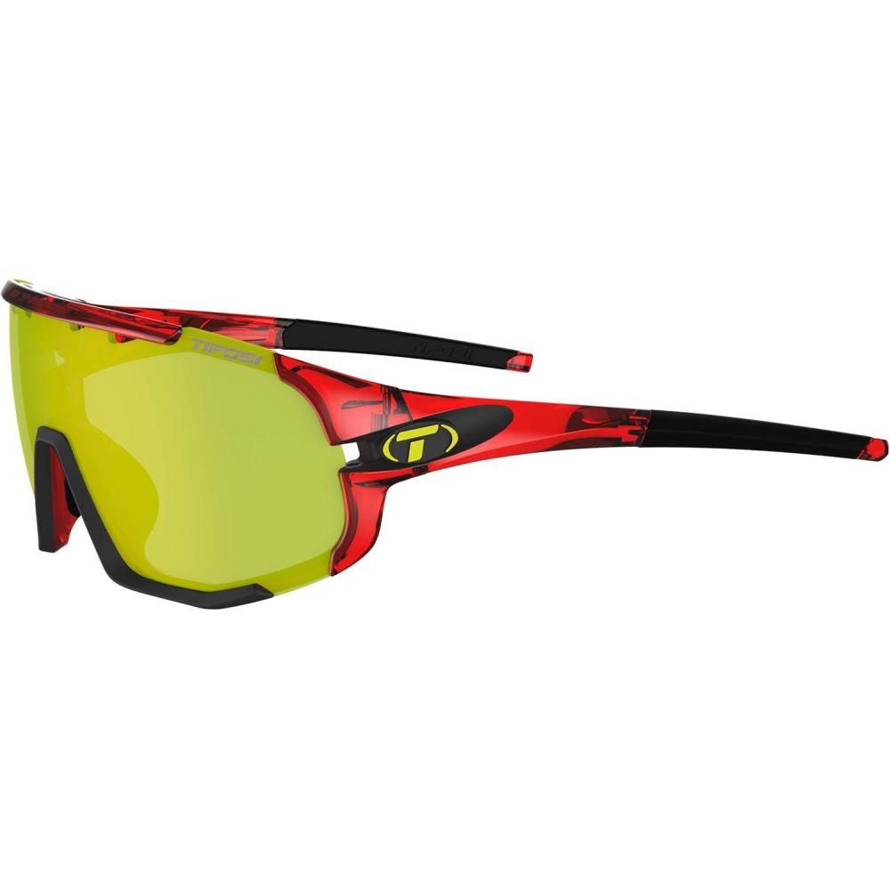 imageTifosi Sledge Cycling Sunglasses Unisex wInterchange ampamp Photochromic Lens OptionsFor Road Gravel MTB ampamp BaseballCrystal Red Clarion YellowAc RedClear Lenses