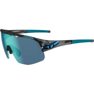 Tifosi Optics Sledge Lite Sunglasses – Ideal For Cycling (Road, Gravel, MTB), Baseball & Softball(Crystal Smoke (Clarion Blue/Ac Red/Clear Lenses))