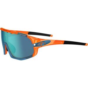 Tifosi Sledge Cycling Sunglasses Unisex w/Interchange & Photochromic Lens Options-For Road, Gravel, MTB & Baseball(Crystal Orange  Clarion Blue/Ac Red/Clear)