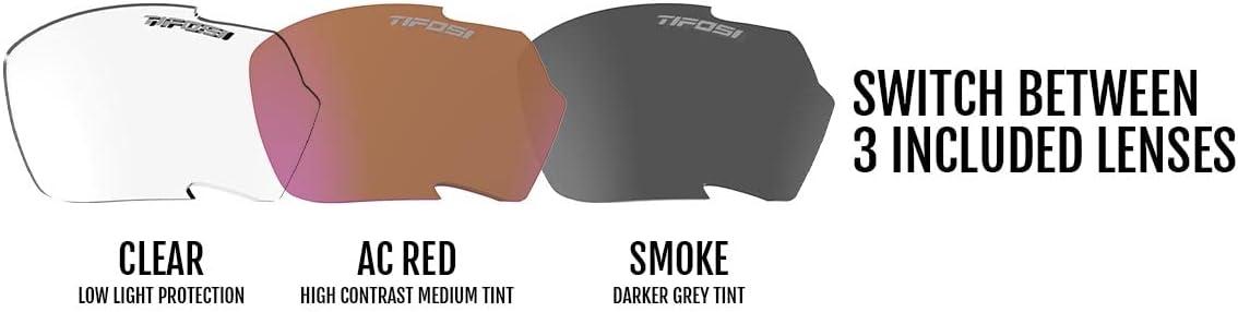 imageKilo Sport Sunglasses For Men ampamp Women Ideal For Cycling Gravel Road Race and Mountain Hiking RunningWhiteBlack SmokeAc RedClear